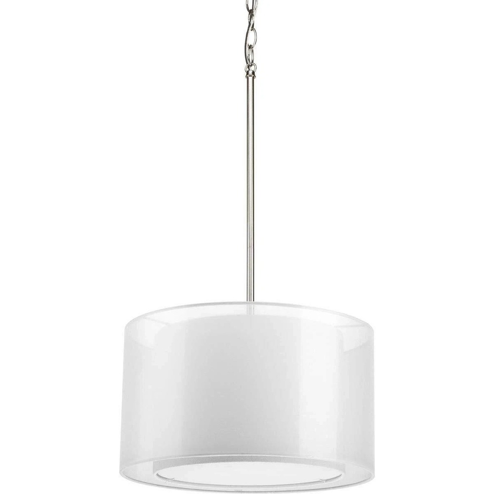 Progress Lighting -Cuddle 1-Lt. Mylar Drum Pendant with White Mylar - P5036-09
